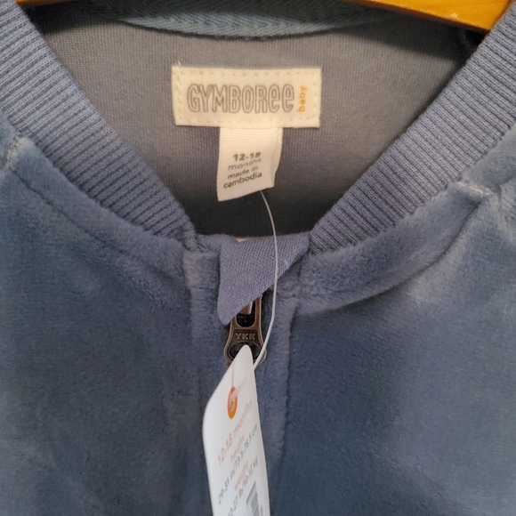 Gymboree Baby Blue Velour Soft Velvet Jacket Coat 12 to 18 Months Boy Girl - Picture 4 of 4